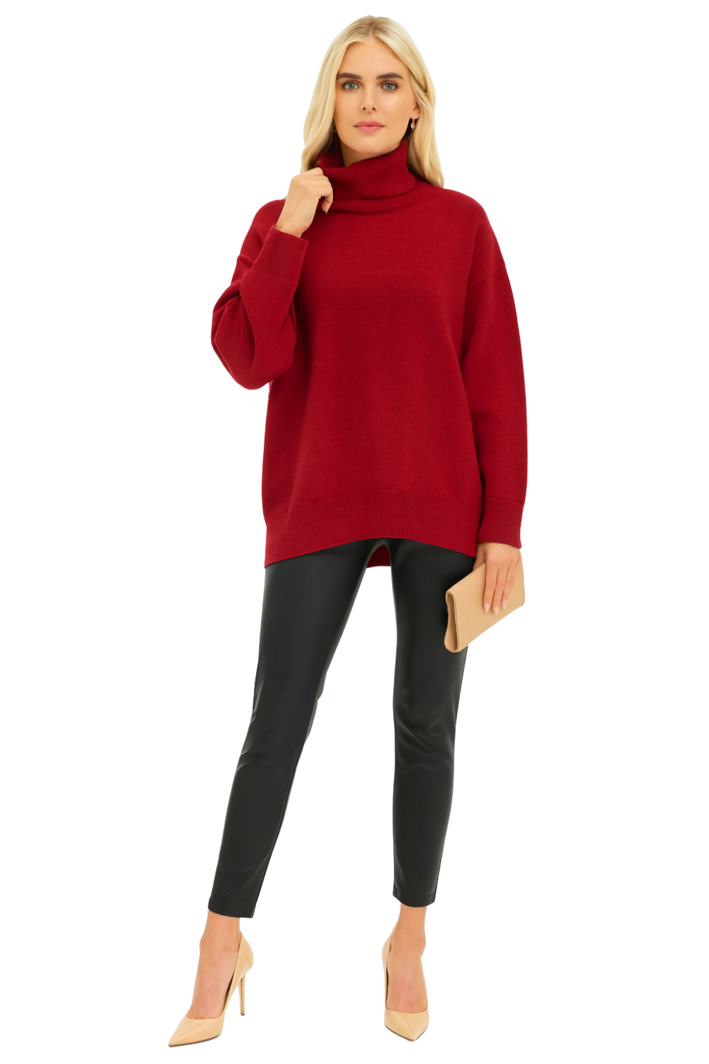 Maglione a Collo Alto Vestibilità Comoda da Donna