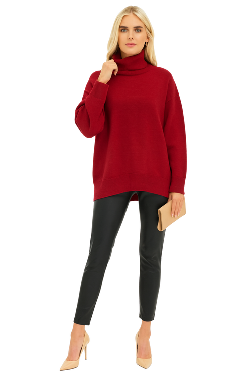 Maglione a Collo Alto Vestibilità Comoda da Donna