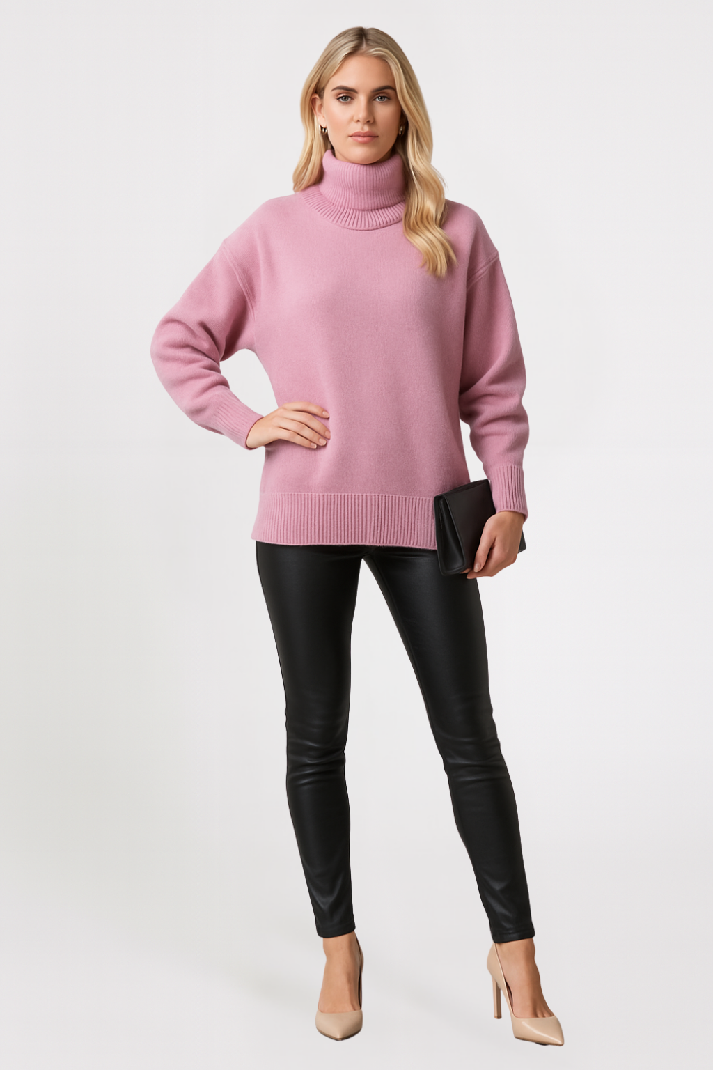 Maglione a Collo Alto Vestibilità Comoda da Donna