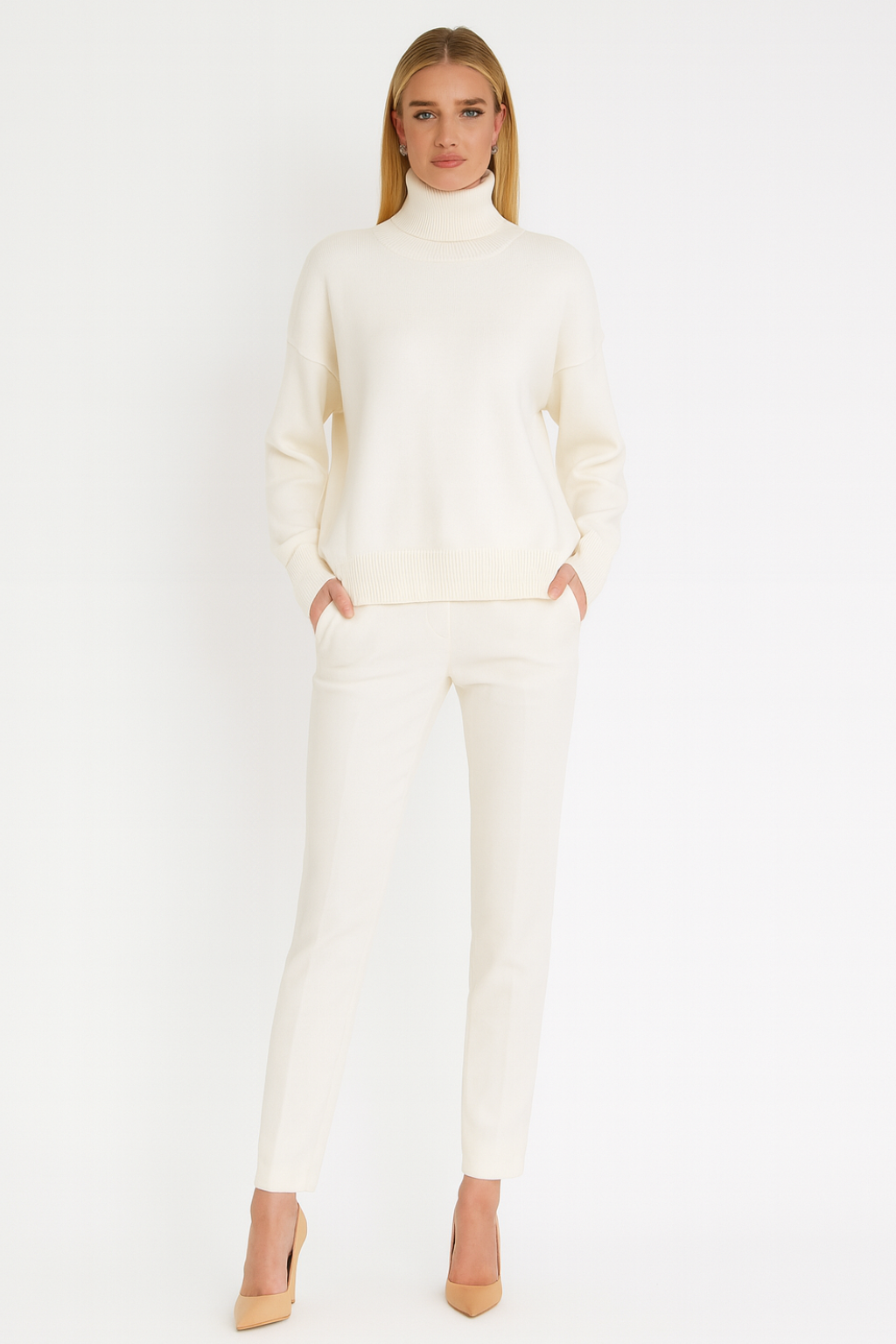 Maglione a Collo Alto Vestibilità Comoda da Donna