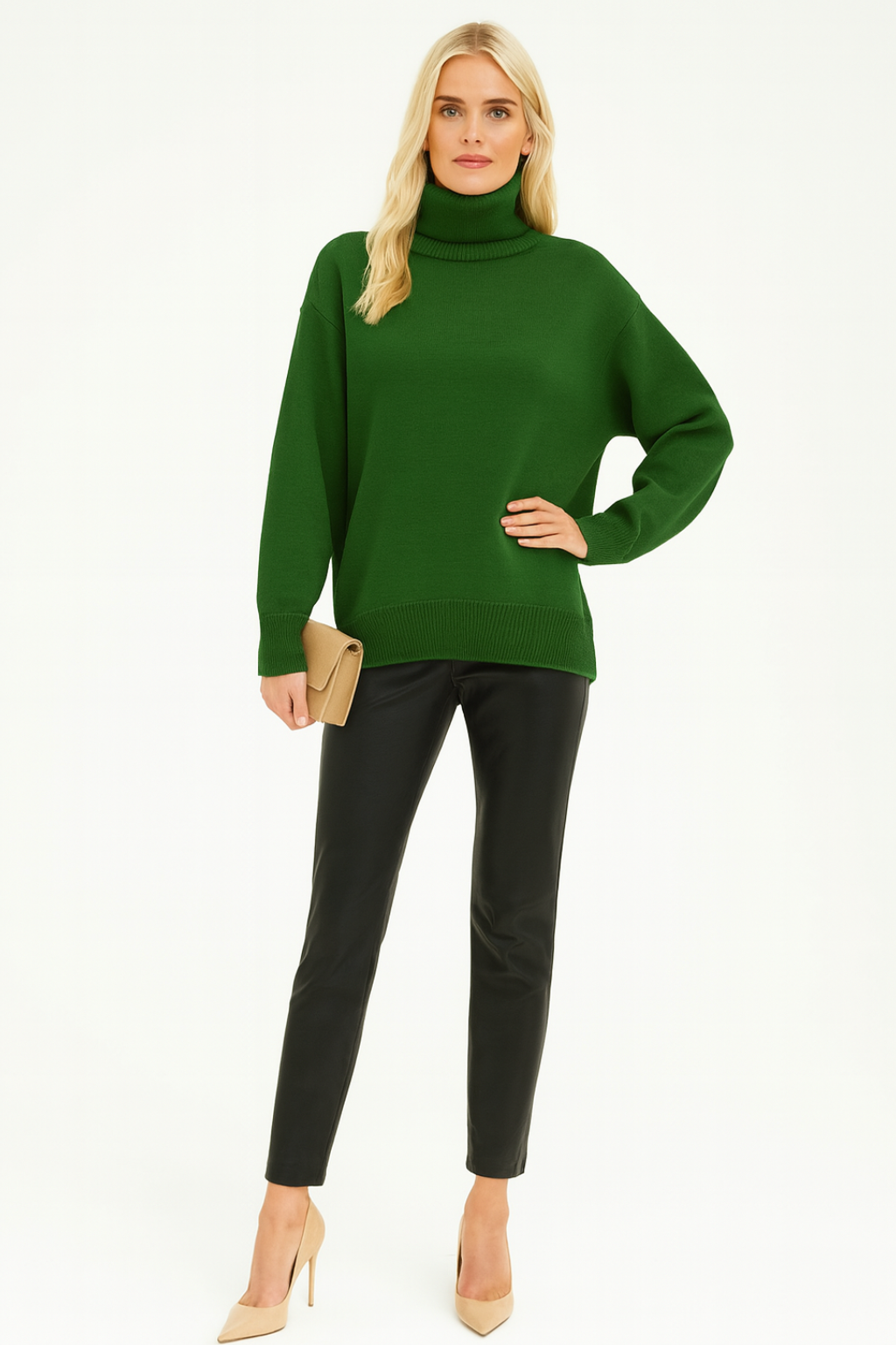Maglione a Collo Alto Vestibilità Comoda da Donna