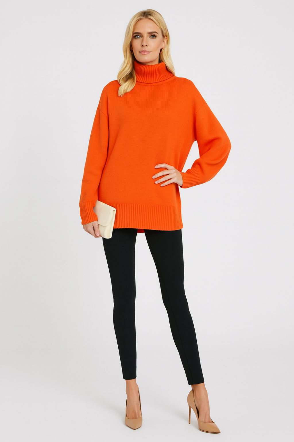 Maglione a Collo Alto Vestibilità Comoda da Donna