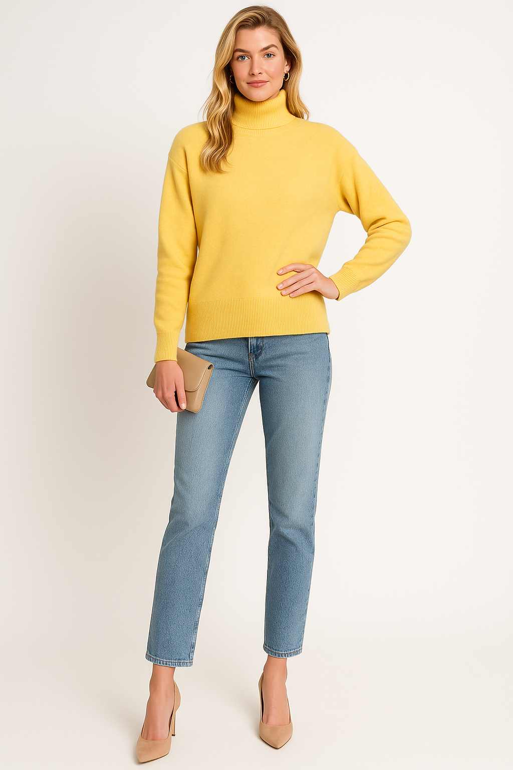 Maglione a Collo Alto Vestibilità Comoda da Donna