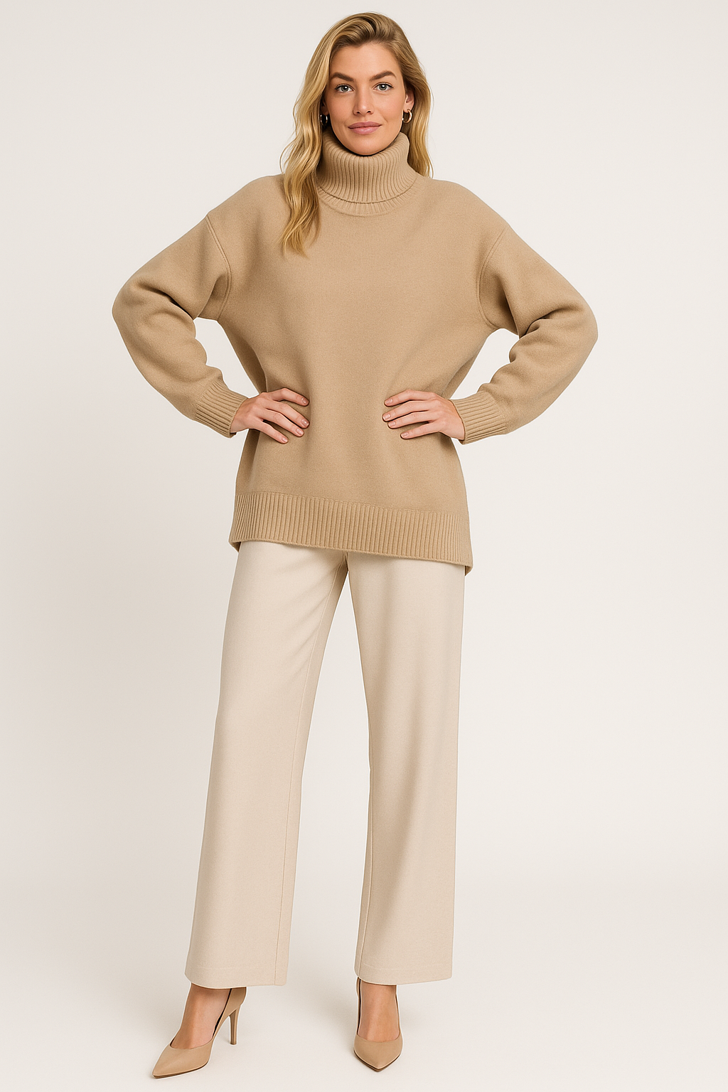 Maglione a Collo Alto Vestibilità Comoda da Donna
