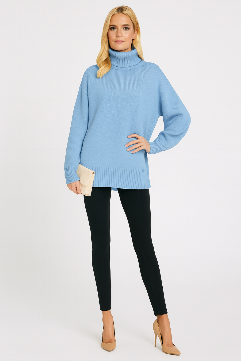 Maglione a Collo Alto Vestibilità Comoda da Donna