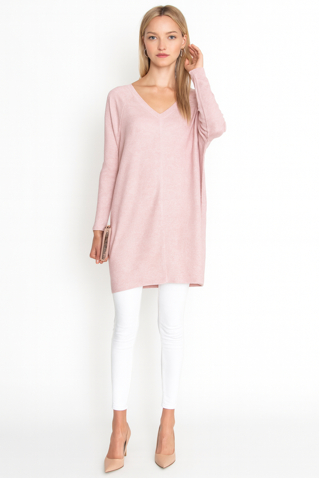 Maglione Oversize da Donna con Scollo a V