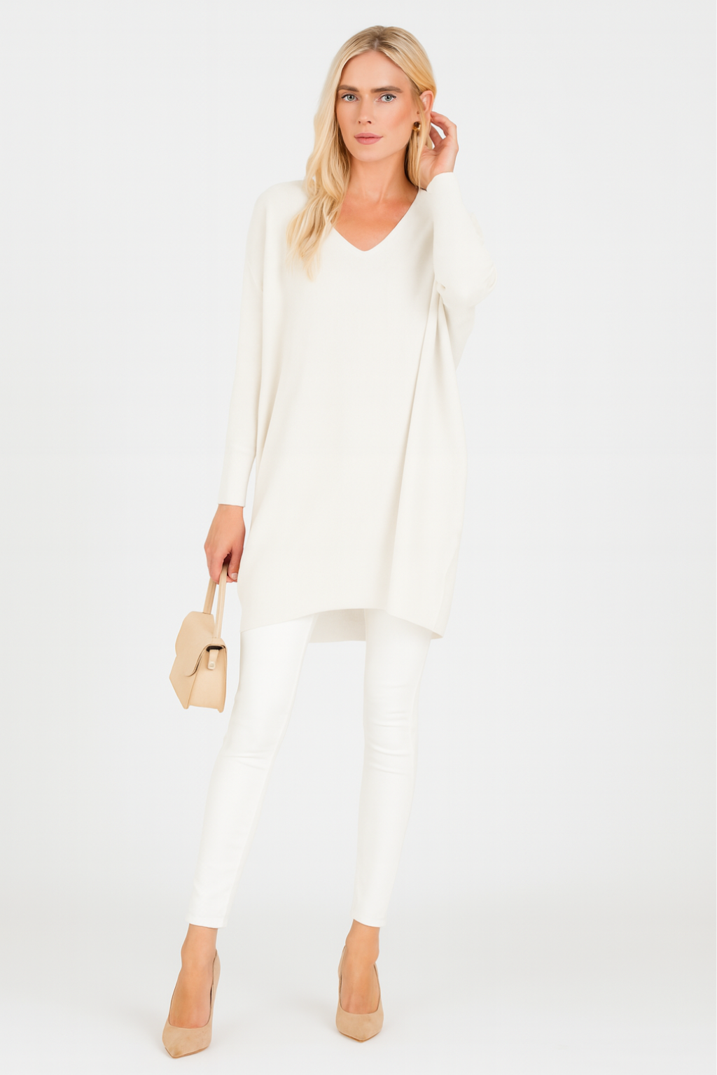 Maglione Oversize da Donna con Scollo a V